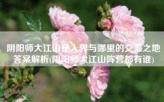 阴阳师大江山是人界与哪里的交汇之地答案解析(阴阳师大江山阵营都有谁)