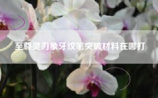 至尊灵刃象牙纹笔突破材料在哪打