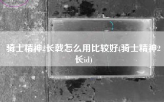 骑士精神2长戟怎么用比较好(骑士精神2长id)