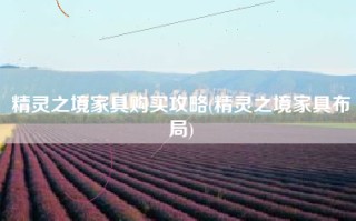 精灵之境家具购买攻略(精灵之境家具布局)