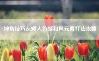 神角技巧灰矮人首领和风元素打法攻略