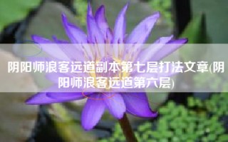 阴阳师浪客远道副本第七层打法文章(阴阳师浪客远道第六层)