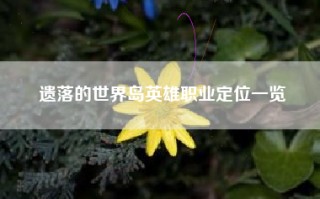 遗落的世界岛英雄职业定位一览