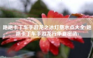 跑跑卡丁车手游龙之冰灯祭水点大全(跑跑卡丁车手游龙行华夏密函)
