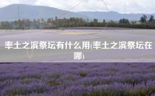 率土之滨祭坛有什么用(率土之滨祭坛在哪)
