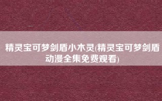 精灵宝可梦剑盾小木灵(精灵宝可梦剑盾动漫全集免费观看)