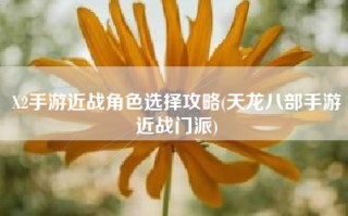 X2手游近战角色选择攻略(天龙八部手游近战门派)