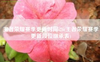 王者荣耀赛季更新时间s26(王者荣耀赛季更新段位继承表)