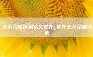 王者荣耀通用铭文虎扑_虎扑王者荣耀微博