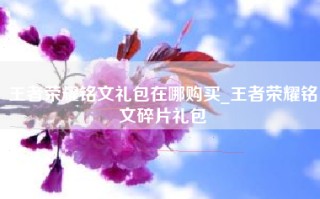 王者荣耀铭文礼包在哪购买_王者荣耀铭文碎片礼包