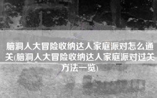 脑洞人大冒险收纳达人家庭派对怎么通关(脑洞人大冒险收纳达人家庭派对过关方法一览)