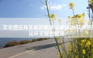 艾尔登法环无延迟翻滚设置技巧(艾尔登法环无延迟翻滚)