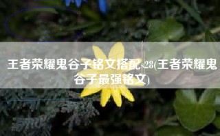 王者荣耀鬼谷子铭文搭配s28(王者荣耀鬼谷子最强铭文)