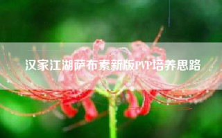 汉家江湖萨布素新版PVP培养思路