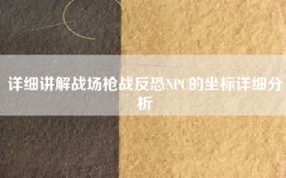 详细讲解战场枪战反恐NPC的坐标详细分析
