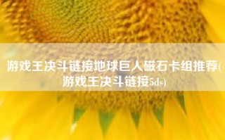 游戏王决斗链接地球巨人磁石卡组推荐(游戏王决斗链接5ds)