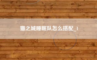 猫之城睡眠队怎么搭配_1