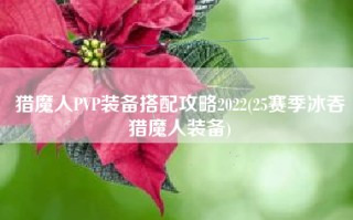 猎魔人PVP装备搭配攻略2022(25赛季冰吞猎魔人装备)