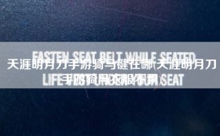 天涯明月刀手游骑马键在哪(天涯明月刀手游骑马衣服不飘)