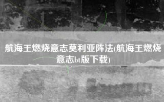 航海王燃烧意志莫利亚阵法(航海王燃烧意志bt版下载)