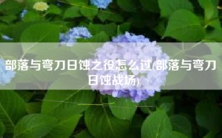 部落与弯刀日蚀之役怎么过(部落与弯刀 日蚀战场)