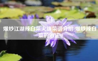 爆炒江湖辣白菜火锅菜谱介绍(爆炒辣白菜的做法)