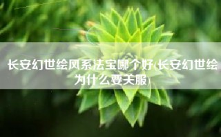 长安幻世绘风系法宝哪个好(长安幻世绘为什么要关服)