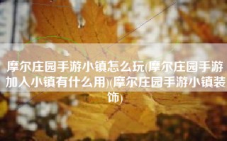 摩尔庄园手游小镇怎么玩(摩尔庄园手游加入小镇有什么用)(摩尔庄园手游小镇装饰)