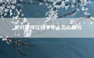 绝对演绎红楼梦中人怎么报名