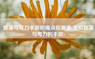 部落与弯刀手游附魔点在哪里(类似部落与弯刀的手游)