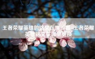 王者荣耀英雄的铭文在哪设置_王者荣耀英雄铭文在哪里更换