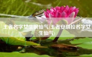 王者名字女生很仙气(王者安琪拉名字女生仙气)