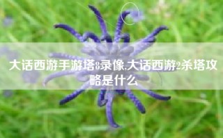 大话西游手游塔8录像,大话西游2杀塔攻略是什么