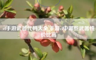 cf手游武器代码大全,手游cf中哪些武器性价比高