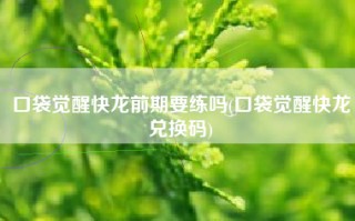 口袋觉醒快龙前期要练吗(口袋觉醒快龙兑换码)