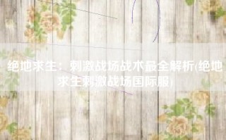 绝地求生：刺激战场战术最全解析(绝地求生刺激战场国际服)