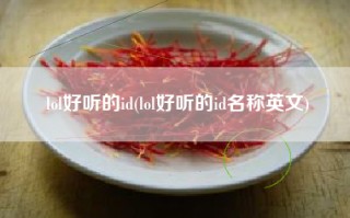 lol好听的id(lol好听的id名称英文)