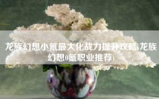 龙族幻想小氪最大化战力提升攻略(龙族幻想0氪职业推荐)