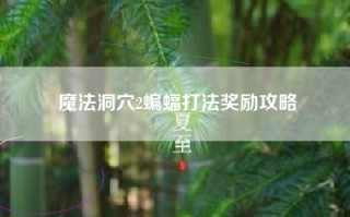 魔法洞穴2蝙蝠打法奖励攻略