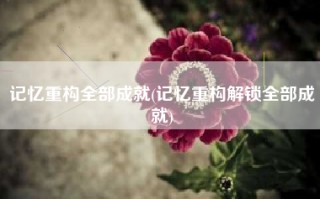 记忆重构全部成就(记忆重构解锁全部成就)