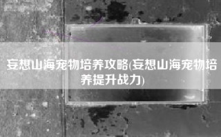 妄想山海宠物培养攻略(妄想山海宠物培养提升战力)