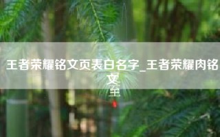 王者荣耀铭文页表白名字_王者荣耀肉铭文
