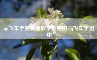 qq飞车手游赛道教学谁跑的,qq飞车手游中