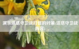 演示塔塔守卫战打怪的对策(塔塔守卫战阵容)