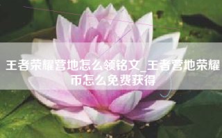 王者荣耀营地怎么领铭文_王者营地荣耀币怎么免费获得