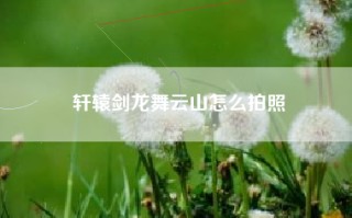 轩辕剑龙舞云山怎么拍照