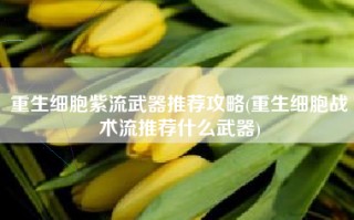 重生细胞紫流武器推荐攻略(重生细胞战术流推荐什么武器)