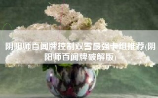 阴阳师百闻牌控制双雪最强卡组推荐(阴阳师百闻牌破解版)