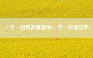 一字一句用表情造诗(一字一句造句子)