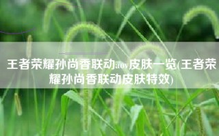 王者荣耀孙尚香联动aov皮肤一览(王者荣耀孙尚香联动皮肤特效)